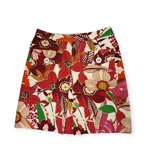 Etcetera Womens Skirt Floral with Double Front Pockets and a Pleat